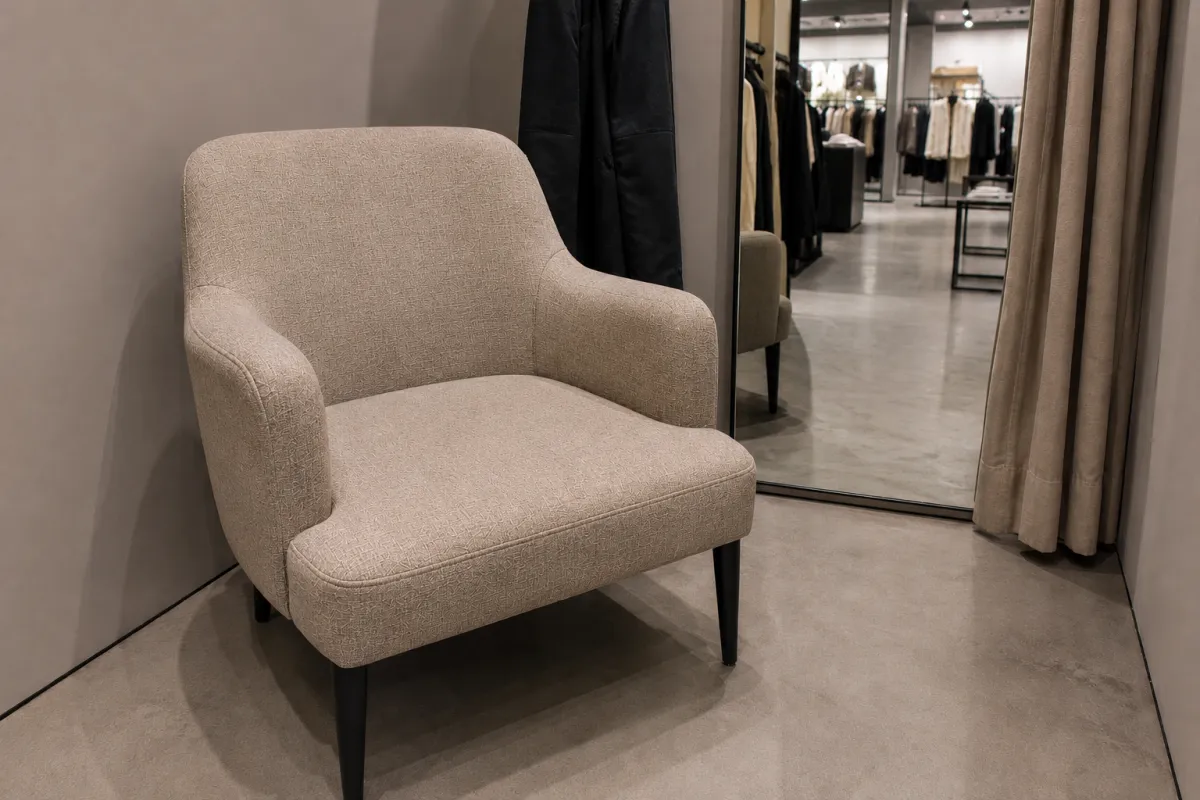 Gereinigde fauteuil in een winkel